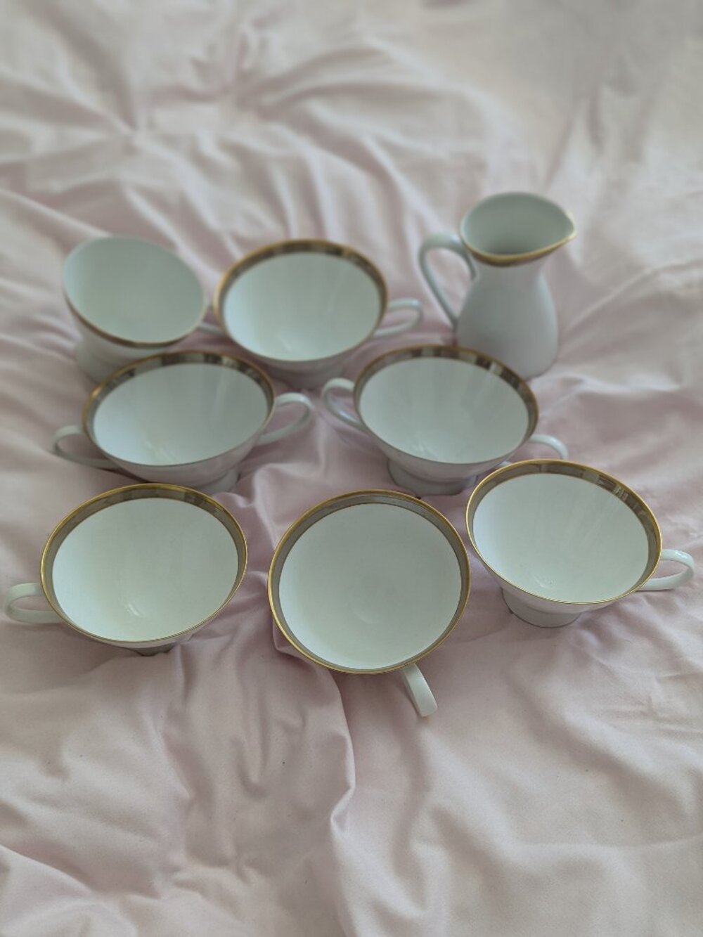 Rosenthal Germany Gold Rim Creamer Sugar Tea Set